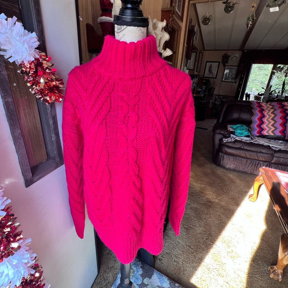 NWT FRENCH CONNECTION Nissa Chunky Cable-Knit Sweater Wool Blend. - Picture 10 of 15